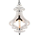 4 Lights Beige/White Chandelier Lamp Traditional Wood Lantern Bedroom Hanging Ceiling Light Clearhalo 'Ceiling Lights' 'Chandeliers' Lighting' options 227966