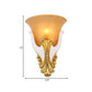 1 Light Ribbed Glass Wall Light Vintage White/Yellow Bell Shaped Bedside Sconce Light, 9.5"/13" Wide Clearhalo 'Wall Lamps & Sconces' 'Wall Lights' Lighting' 228005