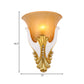 1 Light Ribbed Glass Wall Light Vintage White/Yellow Bell Shaped Bedside Sconce Light, 9.5"/13" Wide Clearhalo 'Wall Lamps & Sconces' 'Wall Lights' Lighting' 228006