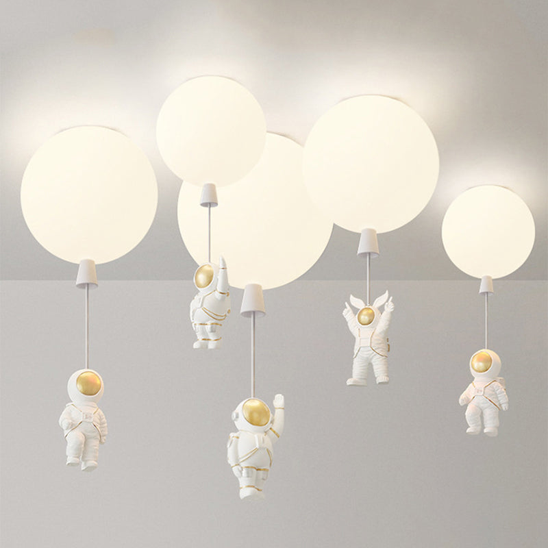 Creative Balloon Ceiling Mount Light Silica Gel 1 Bulb Bedroom Flush Light with Astronaut Decoration Clearhalo 'Ceiling Lights' 'Close To Ceiling Lights' 'Close to ceiling' 'Flush mount' Lighting' 2282361