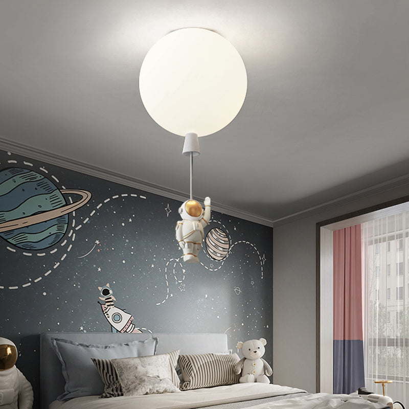 Creative Balloon Ceiling Mount Light Silica Gel 1 Bulb Bedroom Flush Light with Astronaut Decoration Clearhalo 'Ceiling Lights' 'Close To Ceiling Lights' 'Close to ceiling' 'Flush mount' Lighting' 2282363