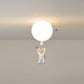 Creative Balloon Ceiling Mount Light Silica Gel 1 Bulb Bedroom Flush Light with Astronaut Decoration White 8" C Clearhalo 'Ceiling Lights' 'Close To Ceiling Lights' 'Close to ceiling' 'Flush mount' Lighting' 2282366