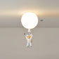 Creative Balloon Ceiling Mount Light Silica Gel 1 Bulb Bedroom Flush Light with Astronaut Decoration White 10" C Clearhalo 'Ceiling Lights' 'Close To Ceiling Lights' 'Close to ceiling' 'Flush mount' Lighting' 2282368