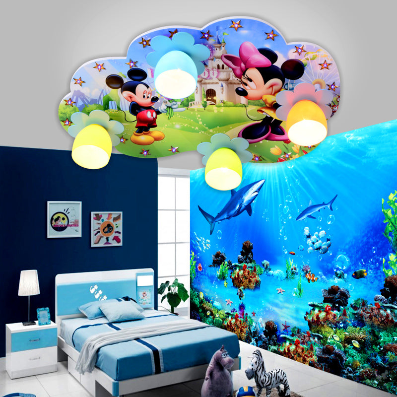 Led In House Cartoon Kids Room LED Semi Flush Mounted Light Cartoon Ceiling Fixture with ...