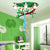 Cartoon Jungle Monkey Ceiling Flush Light Acrylic 5-Bulb Kindergarten Semi Mount Lighting in Green Green Clearhalo 'Ceiling Lights' 'Close To Ceiling Lights' 'Close to ceiling' 'Semi-flushmount' Lighting' 2282380