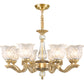 3 Lights Chandelier Lighting Antique Scalloped Clear Crystal Glass Suspension Lamp in Gold Clearhalo 'Ceiling Lights' 'Chandeliers' Lighting' options 2282452
