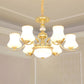 Gold Plated Jar Shaped Hanging Lamp Antique Opal Glass Bedroom Chandelier Light Fixture Clearhalo 'Ceiling Lights' 'Chandeliers' Lighting' options 2282475