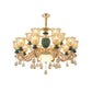 Crystal Clear Chandelier Floral Luxury Traditional Hanging Light for Living Room Clearhalo 'Ceiling Lights' 'Chandeliers' Lighting' options 2282497