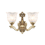 Ruffle Bedroom Wall Light Traditional Wavy Glass Bronze Finish Wall Sconce Light Clearhalo 'Wall Lamps & Sconces' 'Wall Lights' Lighting' 2282513