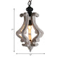 Distressed White 1 Light Hanging Light Kit Rustic Wooden Lantern Pendant Ceiling Light Clearhalo 'Ceiling Lights' 'Pendant Lights' 'Pendants' Lighting' 228253