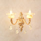 Gold Carved Arm Wall Sconce Light Traditional Metal Bedroom Wall Light with White Lampshade 2.0 White I Clearhalo 'Wall Lamps & Sconces' 'Wall Lights' Lighting' 2282565