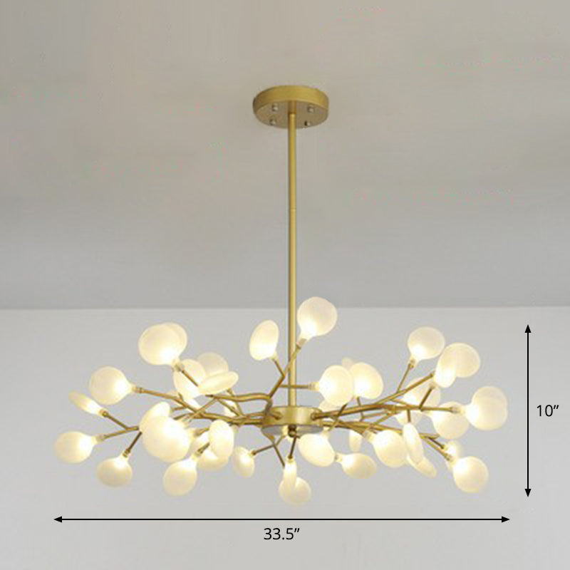 Nordic Tree Branch LED Chandelier Acrylic Bedroom Ceiling Suspension Lamp in Gold 45 Gold Clearhalo 'Ceiling Lights' 'Chandeliers' 'Modern Chandeliers' 'Modern' Lighting' 2282597