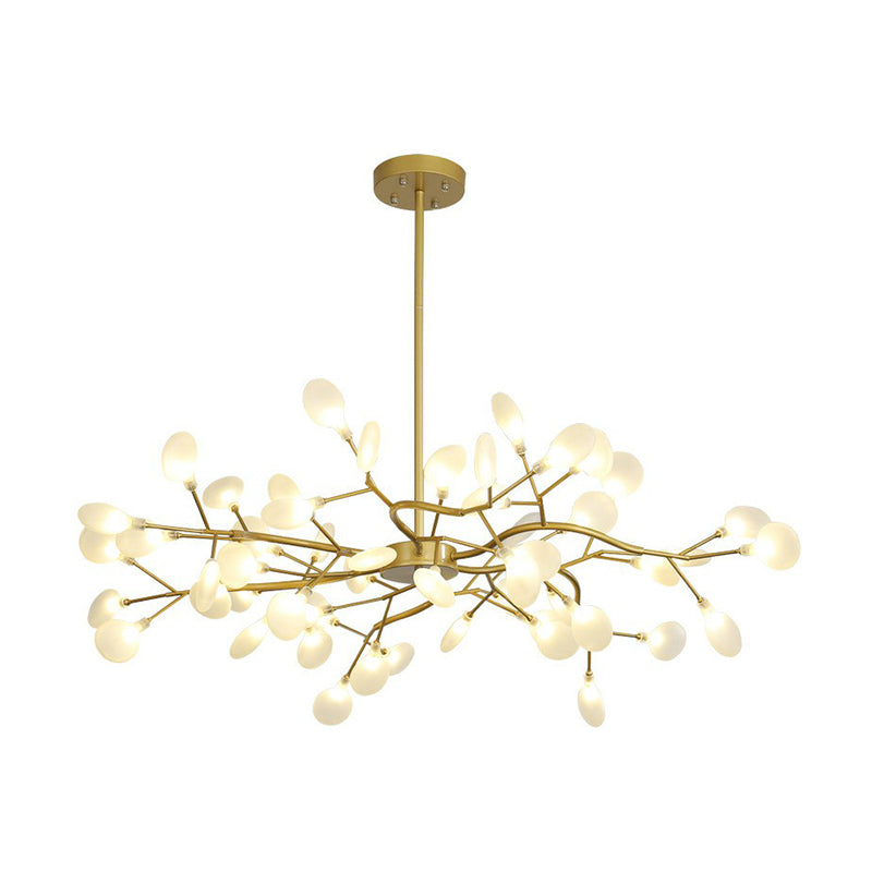 Nordic Tree Branch LED Chandelier Acrylic Bedroom Ceiling Suspension Lamp in Gold Clearhalo 'Ceiling Lights' 'Chandeliers' 'Modern Chandeliers' 'Modern' Lighting' 2282600
