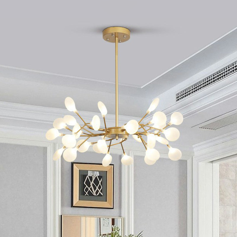 Nordic Tree Branch LED Chandelier Acrylic Bedroom Ceiling Suspension Lamp in Gold Clearhalo 'Ceiling Lights' 'Chandeliers' 'Modern Chandeliers' 'Modern' Lighting' 2282601
