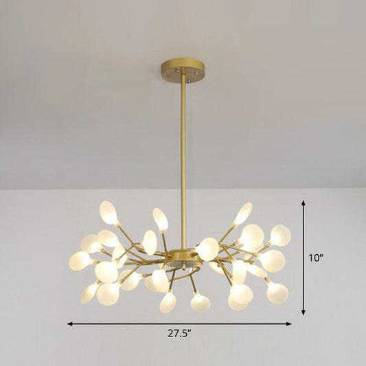 Nordic Tree Branch LED Chandelier Acrylic Bedroom Ceiling Suspension Lamp in Gold 30 Gold Clearhalo 'Ceiling Lights' 'Chandeliers' 'Modern Chandeliers' 'Modern' Lighting' 2282602