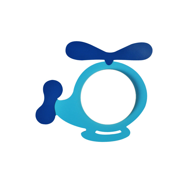 Blue Novelty Shape Wall Lamp Cartoon 1 Bulb Wood Sconce Lighting with Ball Milk Glass Shade Blue Airplane Clearhalo 'Wall Lamps & Sconces' 'Wall Lights' Lighting' 2282634