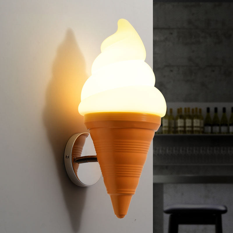 Childrens Ice Cream Shaped Wall Lamp Fixture Plastic Bedroom LED Wall Light Sconce Clearhalo 'Wall Lamps & Sconces' 'Wall Lights' Lighting' 2282640