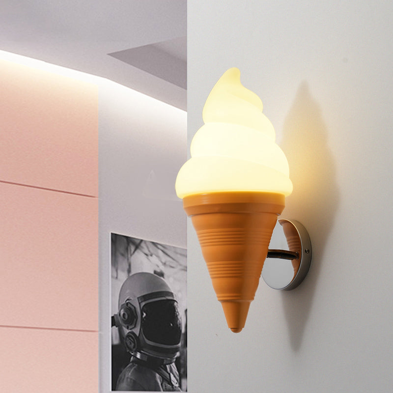 Childrens Ice Cream Shaped Wall Lamp Fixture Plastic Bedroom LED Wall Light Sconce Clearhalo 'Wall Lamps & Sconces' 'Wall Lights' Lighting' 2282643