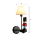 Pleated Fabric Tapered Wall Light Cartoon 1-Light Wall Sconce Lamp with Soldier Decoration in Black Clearhalo 'Wall Lamps & Sconces' 'Wall Lights' Lighting' 2282675