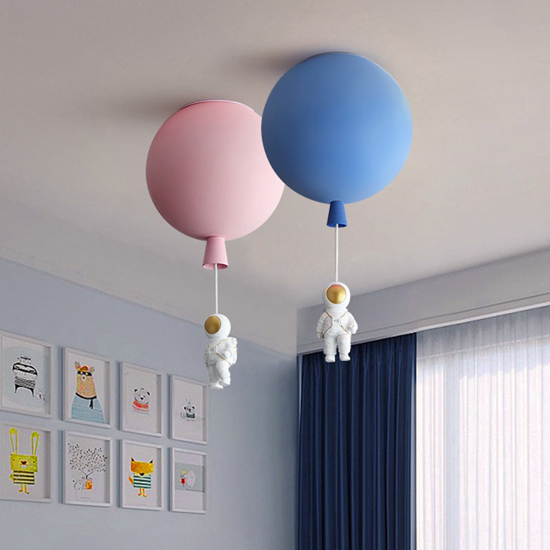 Balloon and Astronaut Ceiling Lamp Kids Acrylic 1 Head Bedroom Pendant Lighting Fixture Clearhalo 'Ceiling Lights' 'Pendant Lights' 'Pendants' Lighting' 2282677