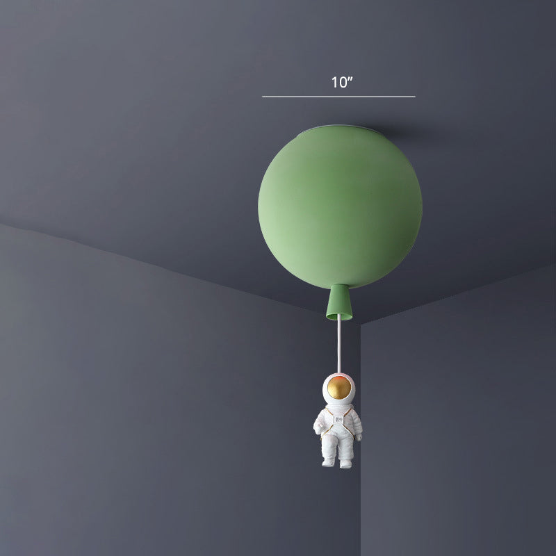 Balloon and Astronaut Ceiling Lamp Kids Acrylic 1 Head Bedroom Pendant Lighting Fixture Green Clearhalo 'Ceiling Lights' 'Pendant Lights' 'Pendants' Lighting' 2282682_9329631b-4153-4f18-ac26-023fbdc33588