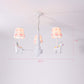 Resin Animal Hanging Ceiling Light Cartoon White Finish Chandelier with Empire Shade 3 White Horse Clearhalo 'Ceiling Lights' 'Chandeliers' Lighting' options 2282698_e564dede-3a6f-49f8-8189-b8a05be3ba49
