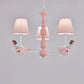 Empire Shade Girls Bedroom Chandelier Fabric Kids Style Hanging Light with Whale Decor 3 Pink Clearhalo 'Ceiling Lights' 'Chandeliers' Lighting' options 2282737_2ca7c36d-4ed4-4005-b562-11a07fad82f0