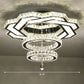 Halo Ring Dining Room Semi Mount Lighting Clear Crystal Minimalist Ceiling Mounted Light Clear 31.5" Polygon Clearhalo 'Ceiling Lights' 'Close To Ceiling Lights' 'Close to ceiling' 'Semi-flushmount' Lighting' 2282790