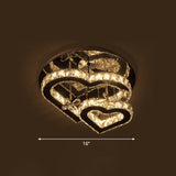 Beveled Crystal Loving Heart Ceiling Light Fixture Modern LED Clear Semi Flush Mounted Lamp Clear 16" Clearhalo 'Ceiling Lights' 'Close To Ceiling Lights' 'Close to ceiling' 'Semi-flushmount' Lighting' 2282809