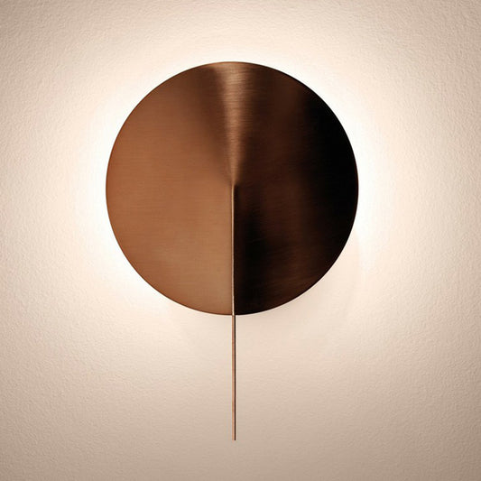 Art Deco Disk Shaped Wall Lamp Fixture Metallic 1 Head Stairway Sconce Wall Lighting Rose Gold Clearhalo 'Cast Iron' 'Glass' 'Industrial' 'Modern wall lights' 'Modern' 'Tiffany' 'Traditional wall lights' 'Wall Lamps & Sconces' 'Wall Lights' Lighting' 2282966