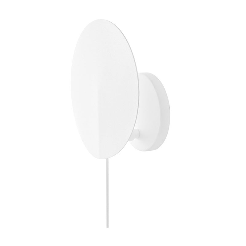 Art Deco Disk Shaped Wall Lamp Fixture Metallic 1 Head Stairway Sconce Wall Lighting White Clearhalo 'Cast Iron' 'Glass' 'Industrial' 'Modern wall lights' 'Modern' 'Tiffany' 'Traditional wall lights' 'Wall Lamps & Sconces' 'Wall Lights' Lighting' 2282967