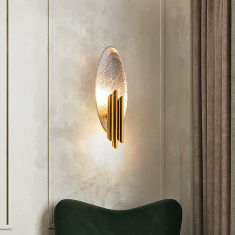 Simplicity Oval Sconce Fixture 2-Light Metal Living Room Wall Mount Lamp with Tube Shade Clearhalo 'Cast Iron' 'Glass' 'Industrial' 'Modern wall lights' 'Modern' 'Tiffany' 'Traditional wall lights' 'Wall Lamps & Sconces' 'Wall Lights' Lighting' 2282986