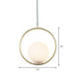 White Glass Spherical Hanging Lamp Post-Modern 1 Head Pendant Light with Metal Ring in Brass White 14" Clearhalo 'Ceiling Lights' 'Modern Pendants' 'Modern' 'Pendant Lights' 'Pendants' Lighting' 2283006