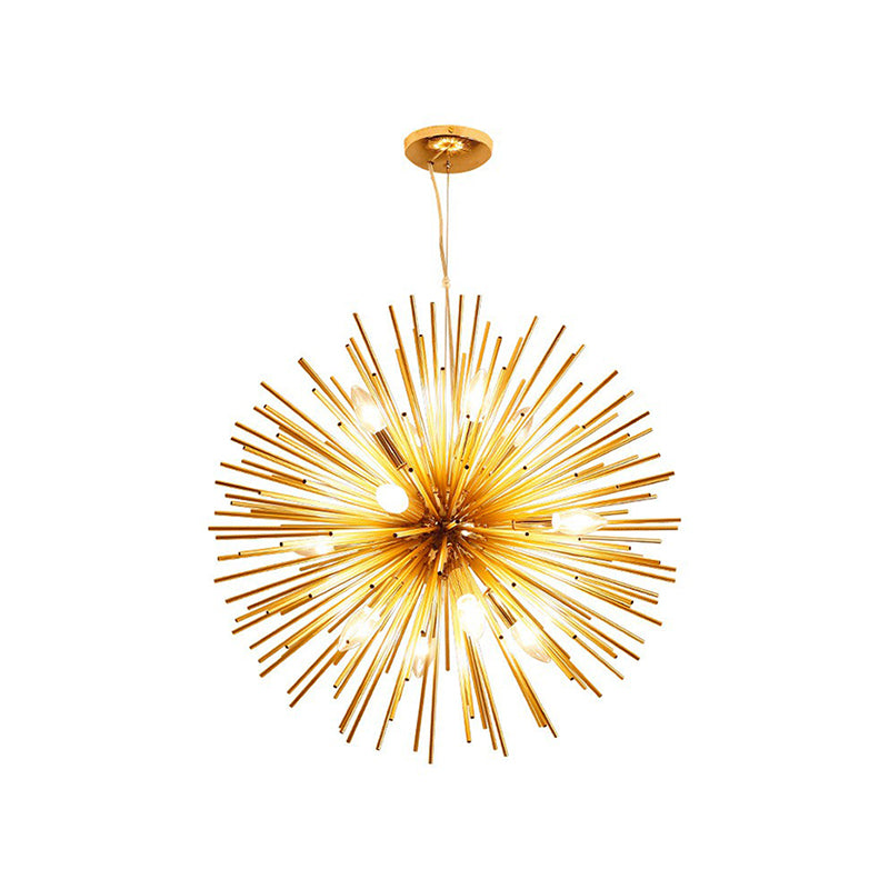Gold Finish Dandelion Pendant Lighting Postmodern Novelty Metal Chandelier for Living Room Clearhalo 'Ceiling Lights' 'Chandeliers' 'Modern Chandeliers' 'Modern' Lighting' 2283028