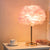 Blossom Night Stand Light Minimalistic Natural Feather Single Bedside Table Lamp Pink Clearhalo 'Lamps' 'Table Lamps' Lighting' 2283084