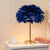Blossom Night Stand Light Minimalistic Natural Feather Single Bedside Table Lamp Blue Clearhalo 'Lamps' 'Table Lamps' Lighting' 2283087