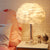 1-Light Bedside Night Lamp Nordic Table Light with Layered Feather Shade and Crystal Accent White Clearhalo 'Lamps' 'Table Lamps' Lighting' 2283100