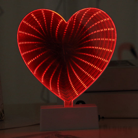 Neon Sign Plastic Nightstand Lamp Cartoon White Battery LED Table Light for Girls Room White Battery Loving Heart Clearhalo 'Night Lights' 'Wall Lights' Lighting' 2283140