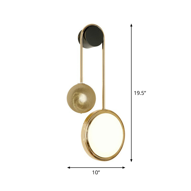 Artistic Circle Wall Mount Lighting Metallic Living Room LED Sconce Light in Brass Brass Clearhalo 'Cast Iron' 'Glass' 'Industrial' 'Modern wall lights' 'Modern' 'Tiffany' 'Traditional wall lights' 'Wall Lamps & Sconces' 'Wall Lights' Lighting' 2283189
