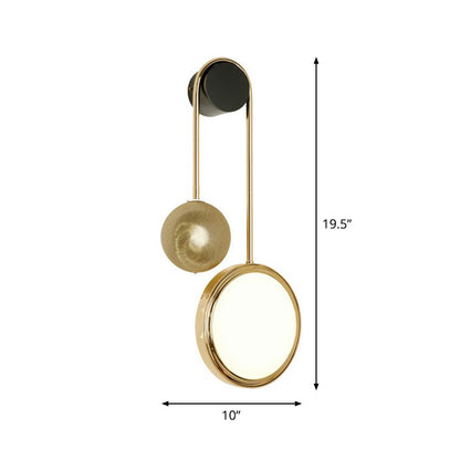 Artistic Circle Wall Mount Lighting Metallic Living Room LED Sconce Light in Brass Brass Clearhalo 'Cast Iron' 'Glass' 'Industrial' 'Modern wall lights' 'Modern' 'Tiffany' 'Traditional wall lights' 'Wall Lamps & Sconces' 'Wall Lights' Lighting' 2283189