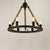 Circular Living Room Chandelier Farmhouse Metal Black Finish Hanging Light with Rope Cord 6 Black Clearhalo 'Ceiling Lights' 'Chandeliers' 'Industrial Chandeliers' 'Industrial' 'Middle Century Chandeliers' 'Tiffany' Lighting' 2283284