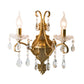 Antiqued Brass Wall Light Traditional Crystal Candle Wall Lighting Sconce with Scroll Arm Clearhalo 'Wall Lamps & Sconces' 'Wall Lights' Lighting' 2283330