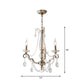 Aged Silver Candle Chandelier Rustic Crystal Living Room Suspension Light with Swirled Arm Clearhalo 'Ceiling Lights' 'Chandeliers' Lighting' options 2283375