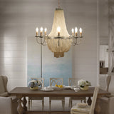 Chrome Empire Shape Chandelier Light Traditional Shell 8 Lights Dining Room Ceiling Light Clearhalo 'Ceiling Lights' 'Chandeliers' Lighting' options 228337
