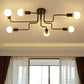 Maze Semi Flush Ceiling Light Industrial Metallic Flush Mount Lighting for Living Room Clearhalo 'Ceiling Lights' 'Close To Ceiling Lights' 'Close to ceiling' 'Semi-flushmount' Lighting' 2283416
