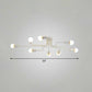 Maze Semi Flush Ceiling Light Industrial Metallic Flush Mount Lighting for Living Room 8 White Clearhalo 'Ceiling Lights' 'Close To Ceiling Lights' 'Close to ceiling' 'Semi-flushmount' Lighting' 2283418