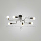 Maze Semi Flush Ceiling Light Industrial Metallic Flush Mount Lighting for Living Room 6 Black Clearhalo 'Ceiling Lights' 'Close To Ceiling Lights' 'Close to ceiling' 'Semi-flushmount' Lighting' 2283419