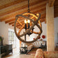 White Orbit Globe Pendant Chandelier Farmhouse Hemp Rope 3 Bulbs Dining Room Ceiling Light Clearhalo 'Ceiling Lights' 'Chandeliers' 'Industrial Chandeliers' 'Industrial' 'Middle Century Chandeliers' 'Tiffany' Lighting' 2283490