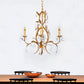 Traditional Swirled Gold Arm Chandelier Light 4 Lights Metal and Crystal Hanging Ceiling Light Clearhalo 'Ceiling Lights' 'Chandeliers' Lighting' options 228354