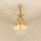 Crystal Teardrop Hanging Lamp Rustic Dining Room Pendant Chandelier with Decorative Swirls Clearhalo 'Ceiling Lights' 'Chandeliers' Lighting' options 2283589